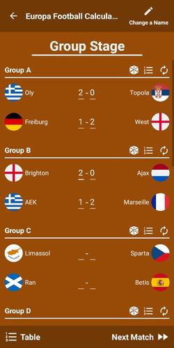 Europa Football Calculator 23 Capture d'écran 1