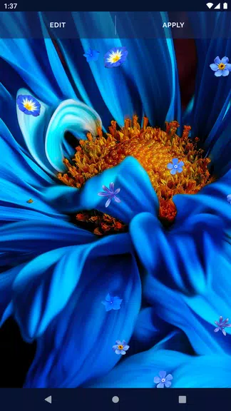 Blue Flowers Live Wallpaper Скриншот 3