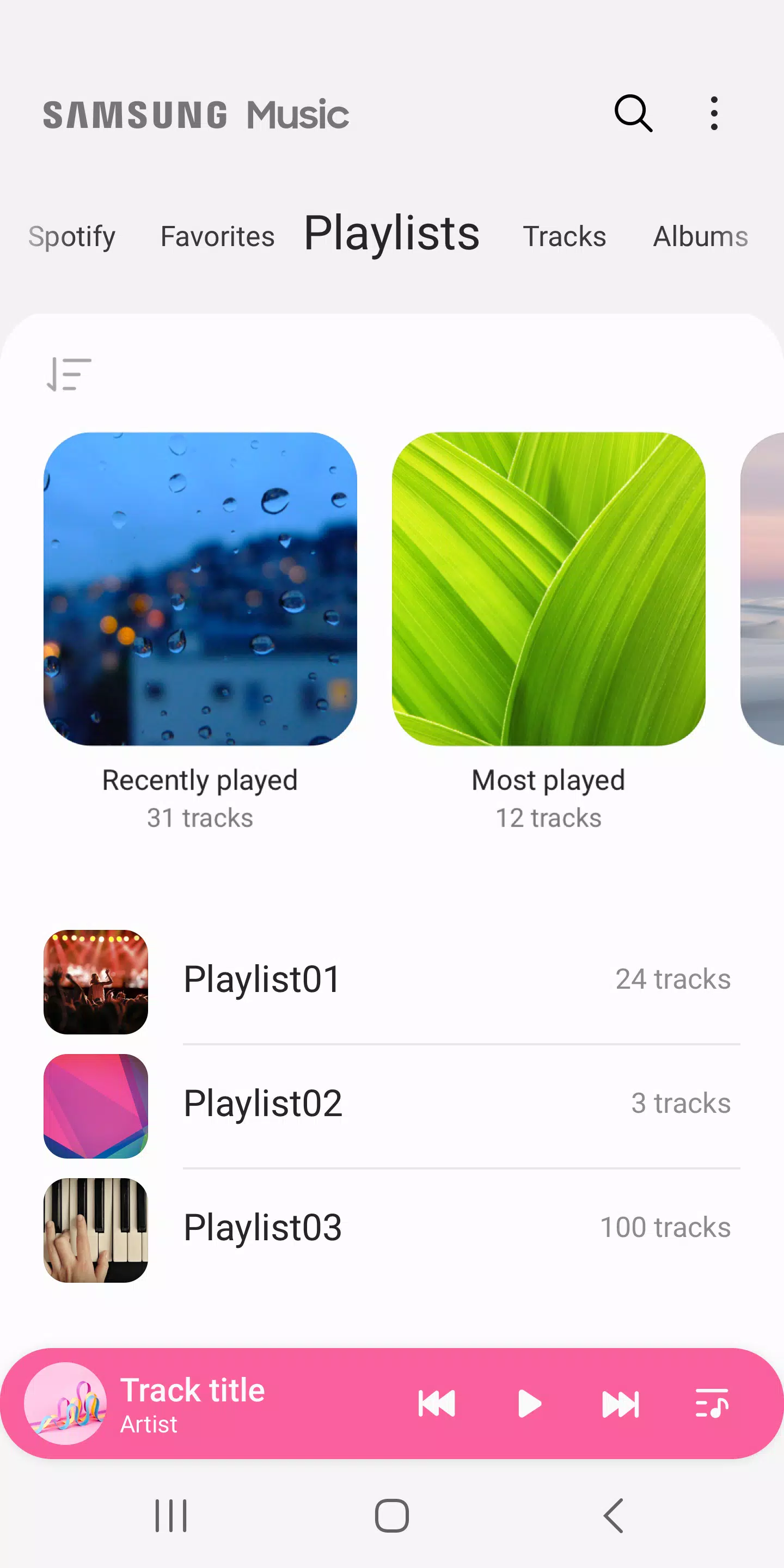 Schermata Samsung Music 3