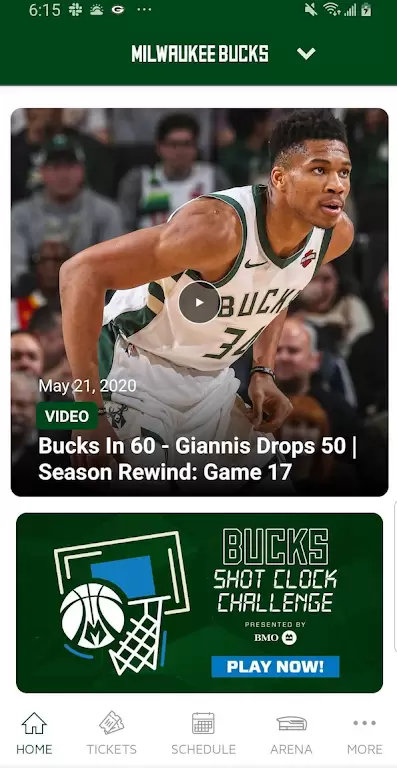 Schermata Bucks & Fiserv Forum App 0