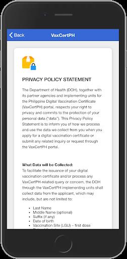 VaxCertPH Captura de pantalla 1