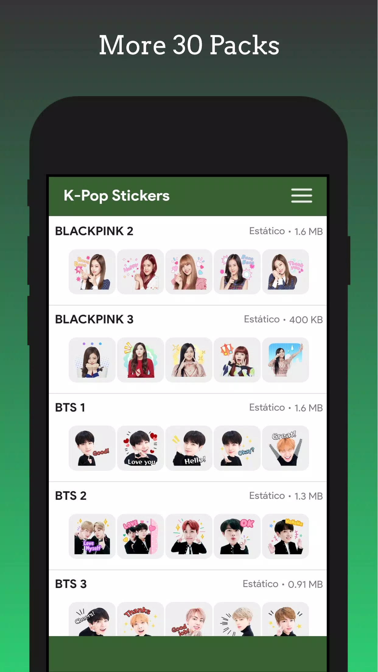 Stickers - KPop Korean BT24 스크린샷 1