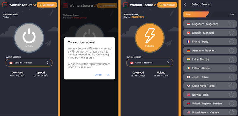 Woman Secure VPN Captura de pantalla 2