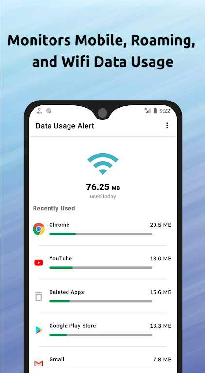 Data Usage Alert + Speed Meter ဖန်သားပြင်ဓာတ်ပုံ 1