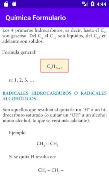 Química Formulario स्क्रीनशॉट 1