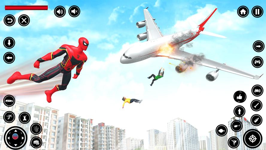 Flying Spider Rope Hero Fight Captura de pantalla 0
