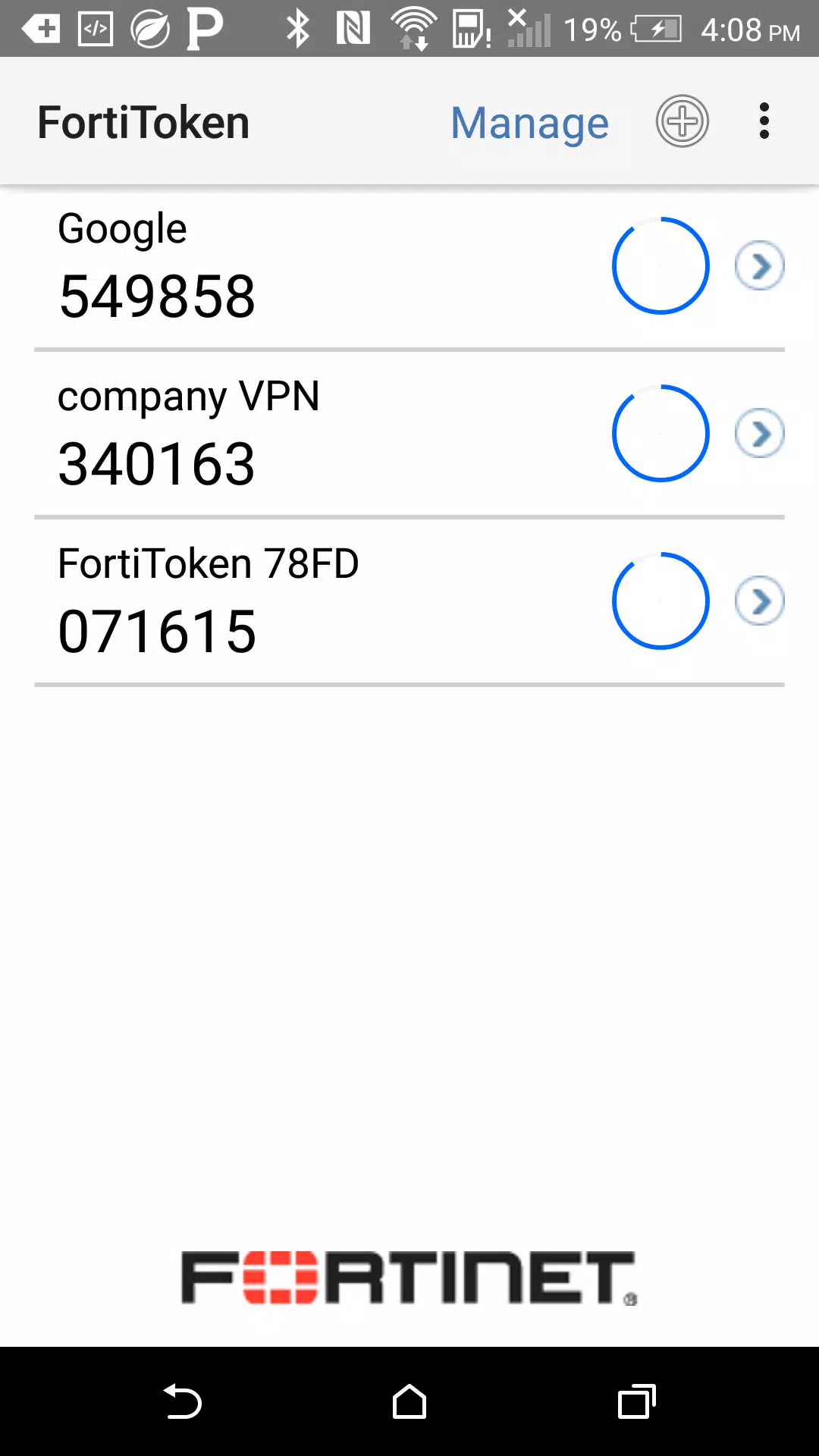 FortiToken Mobile Schermafbeelding 0