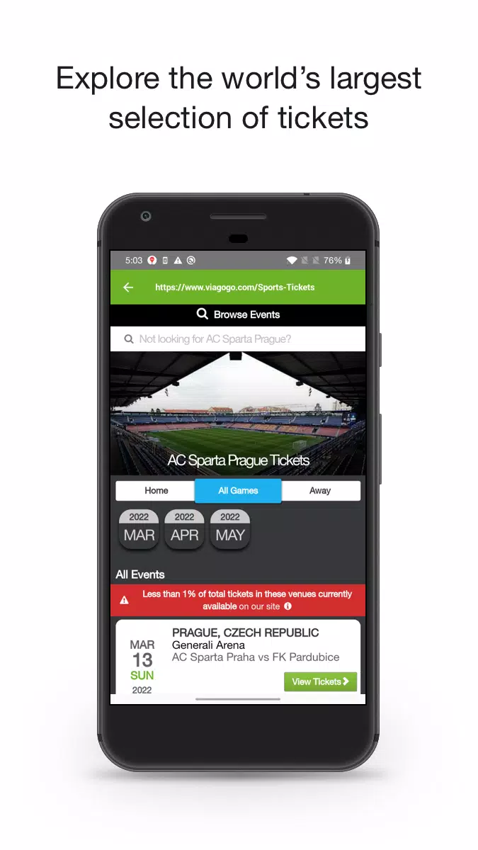 viagogo Tickets Captura de pantalla 1
