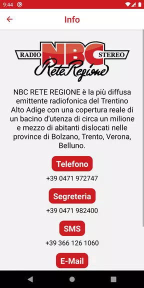 Schermata NBC RETE REGIONE 2