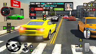 US Taxi Car Driving Games स्क्रीनशॉट 0