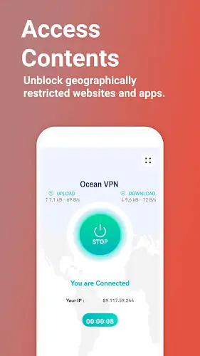 Ocean VPN - Secure VPN Proxy ဖန်သားပြင်ဓာတ်ပုံ 1