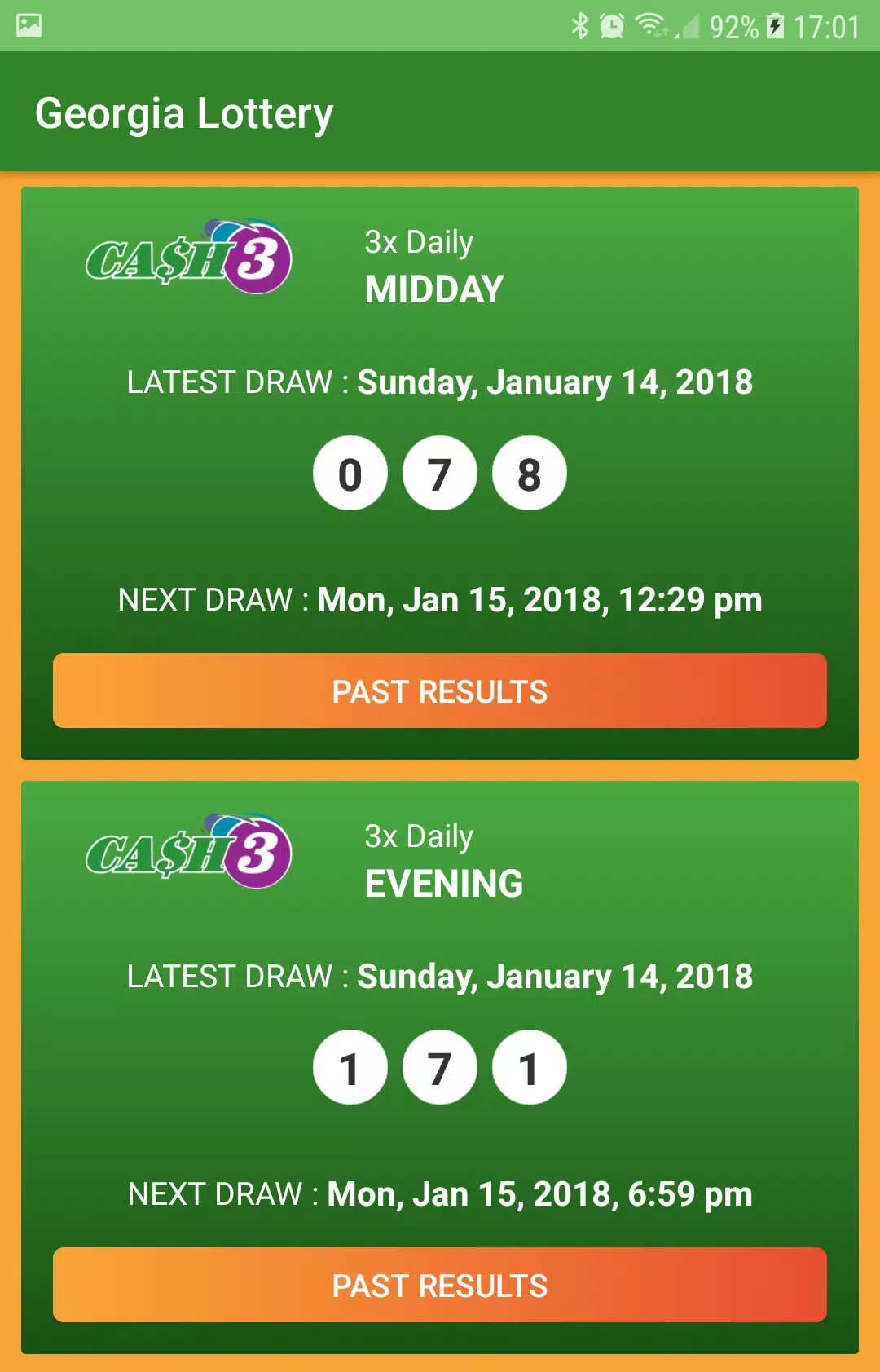 Georgia Lottery Results Скриншот 0