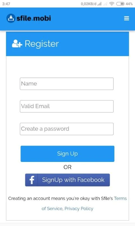 Sfile Mobi - Monetizing Your File 스크린샷 0
