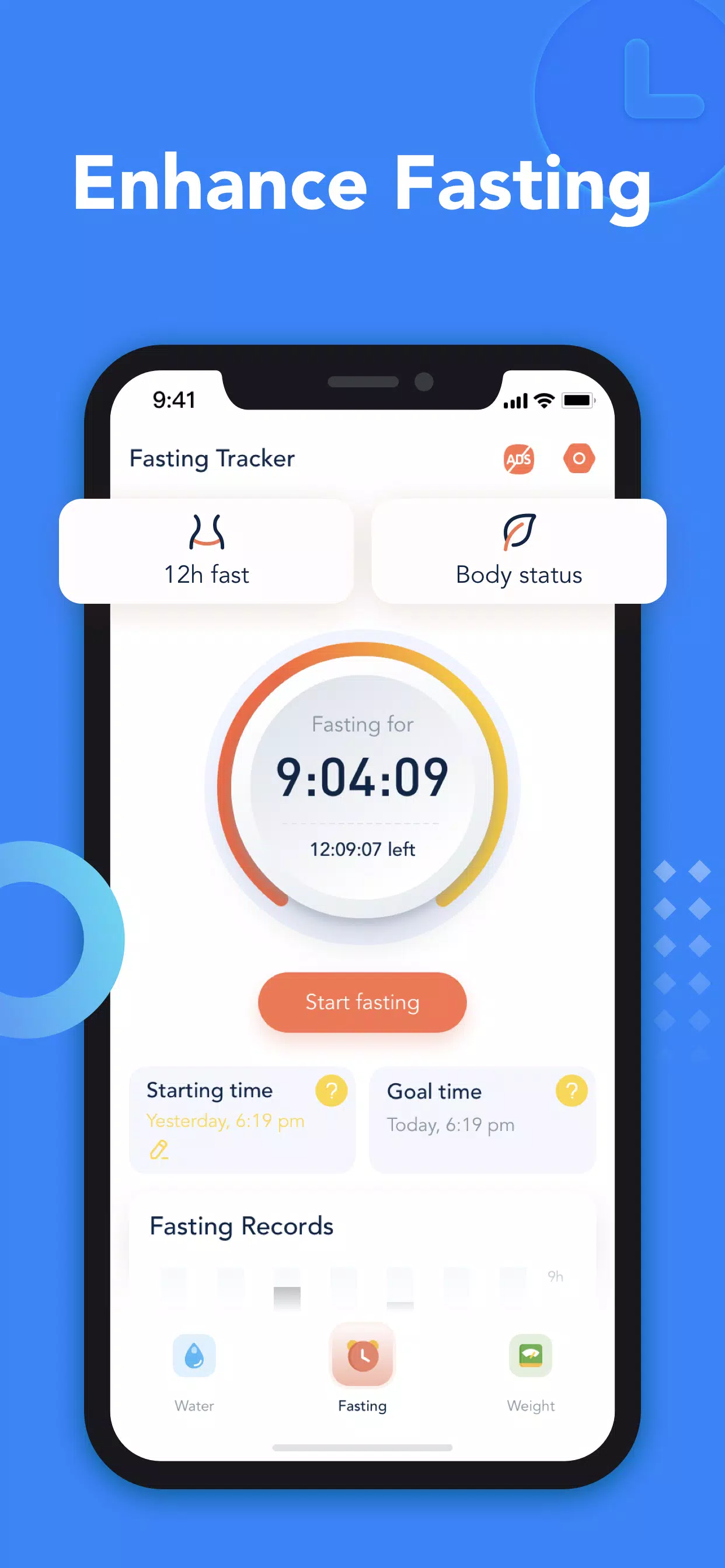 Drink Water & Fasting Tracker Скриншот 1