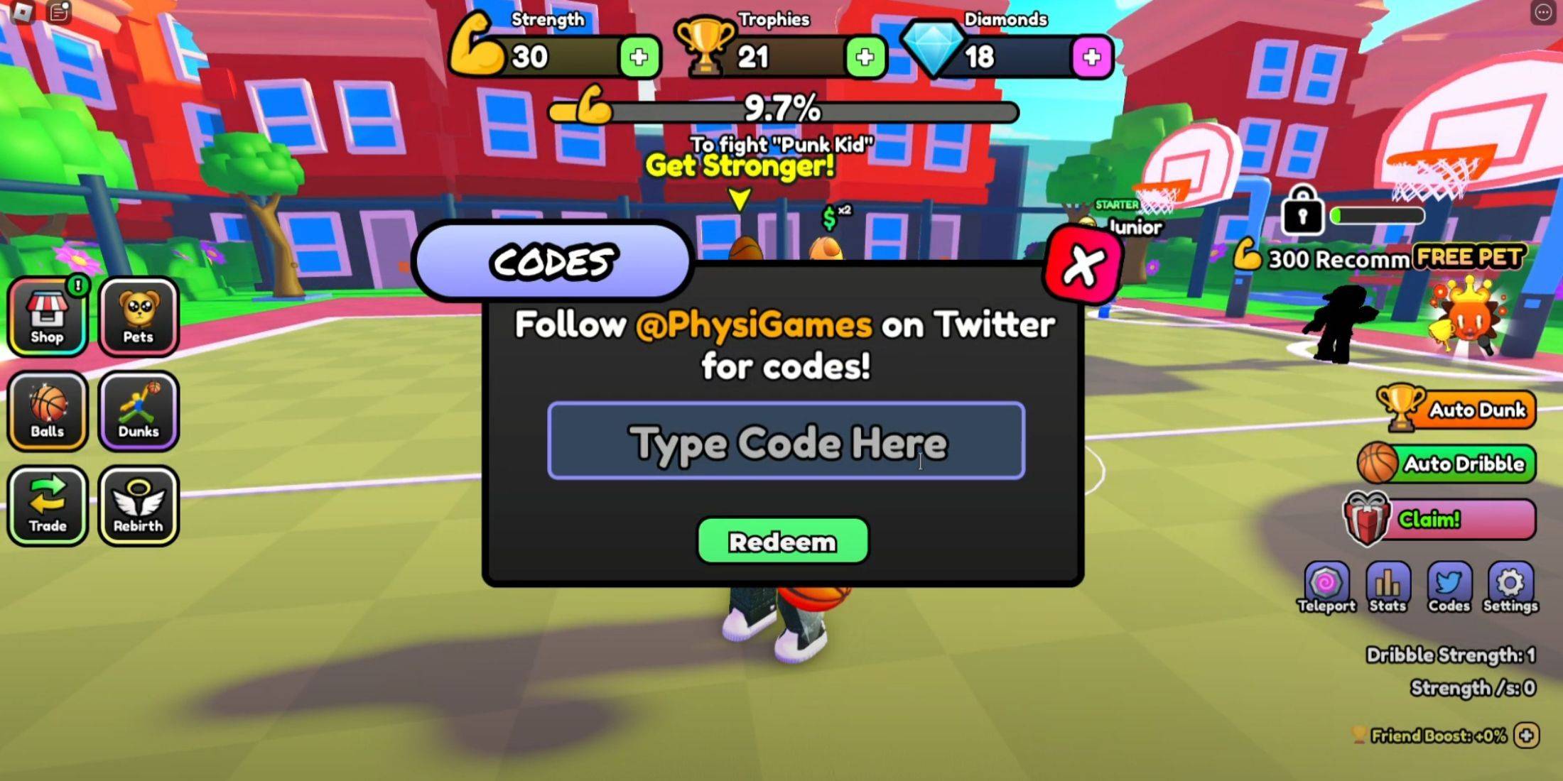 Dunk Battles Code Input Image