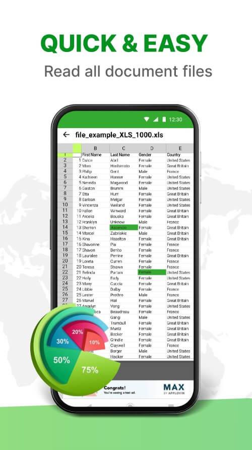 XLSX दर्शक - एक्सेल रीडर स्क्रीनशॉट 0