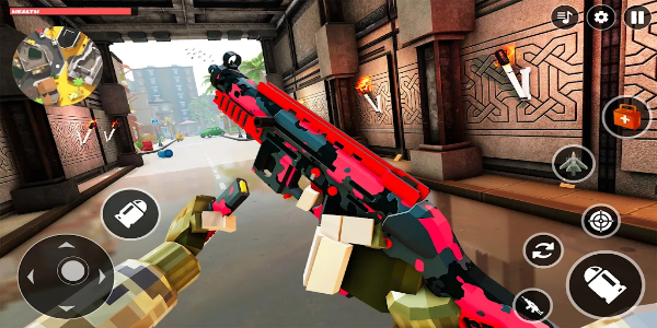 Jogo de tiro de armas poli do FPS Poly