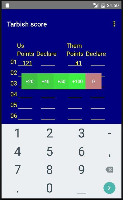 Tarbish score Free Schermafbeelding 2