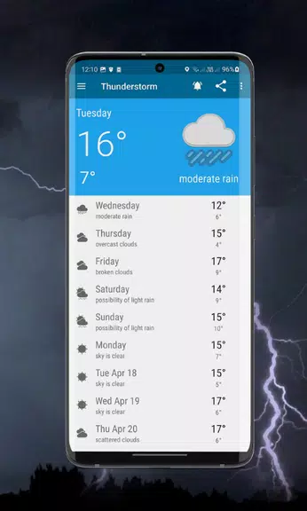 Thunderstorm- weather warnings Captura de tela 3