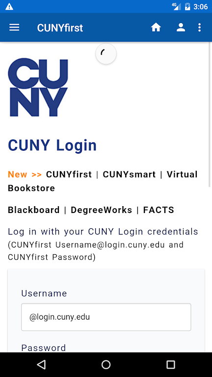 CUNYfirst Tangkapan skrin 0
