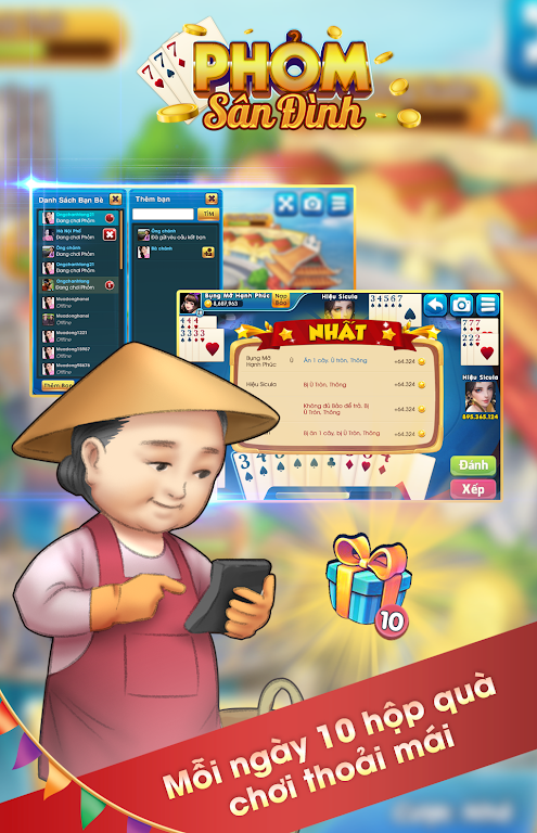 Phỏm Sân Đình - Tá Lả - Tú Lơ Khơ - Phỏm Скриншот 2