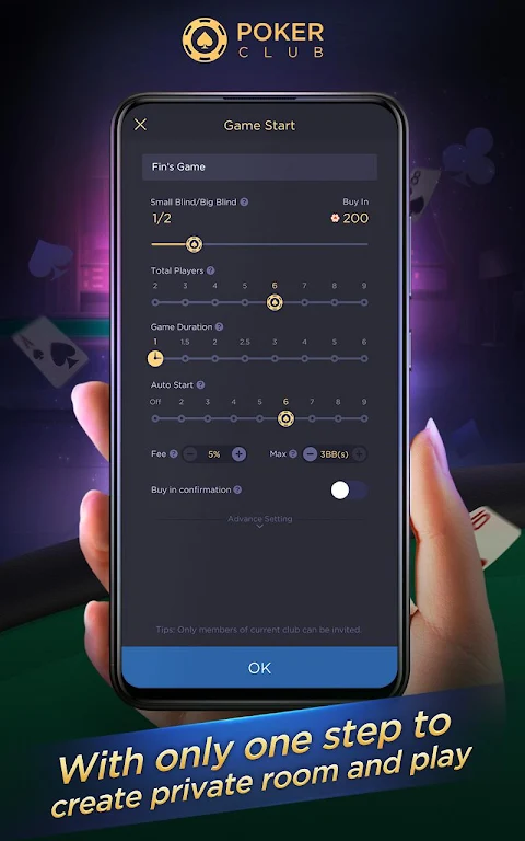 Poker Club - Private Texas with real friends स्क्रीनशॉट 1