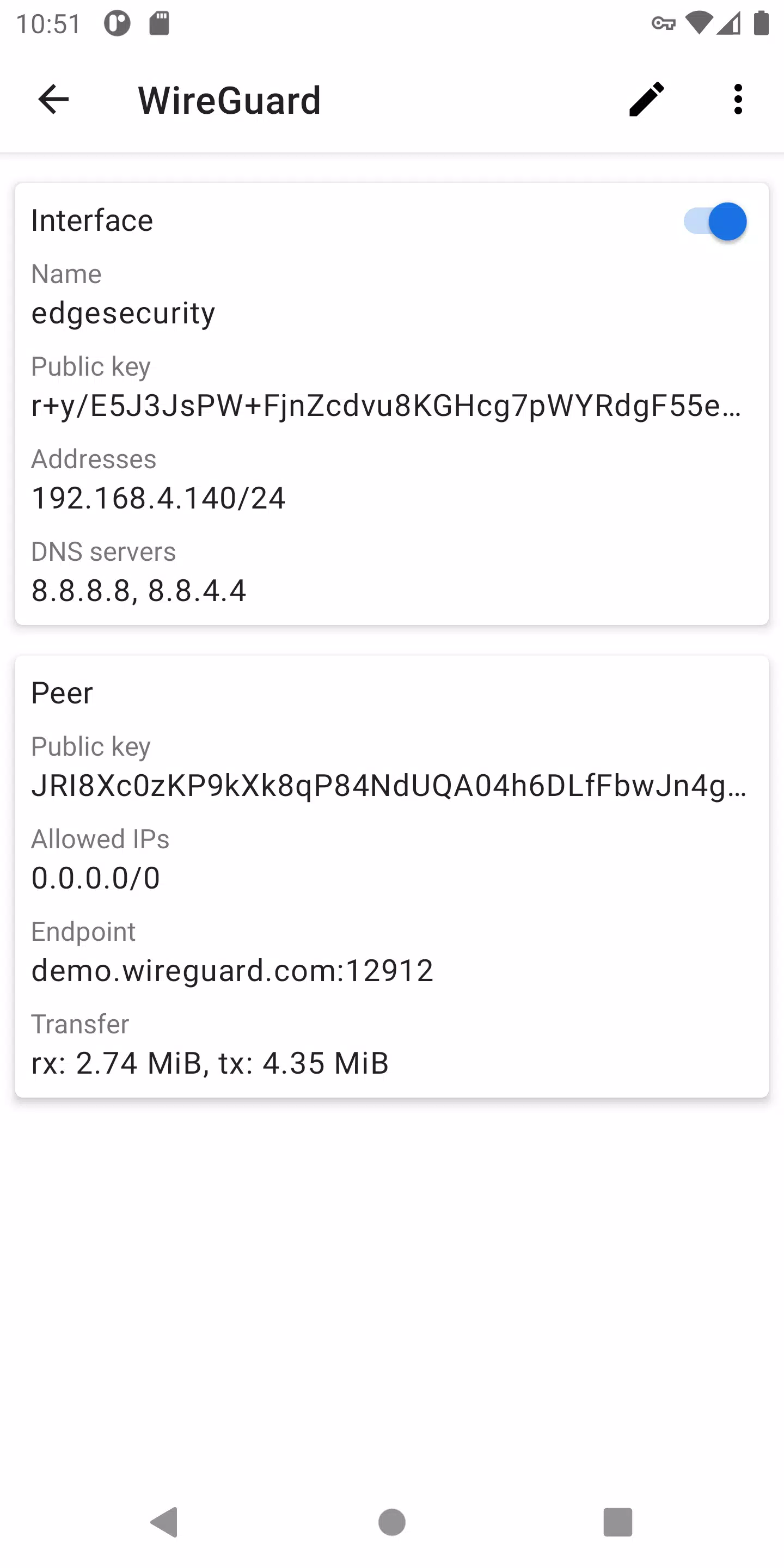 WireGuard Capture d'écran 1