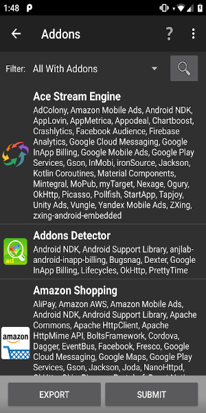 Addons Detector ဖန်သားပြင်ဓာတ်ပုံ 1