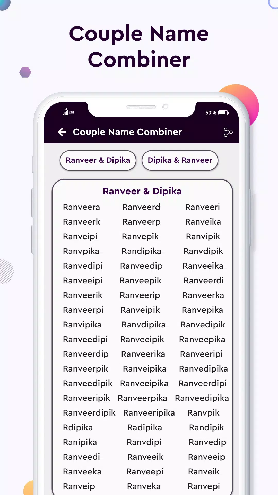 Baby name Couple Name Combiner 스크린샷 3