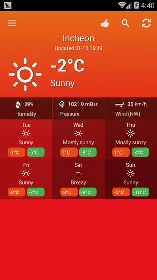 Weather South Korea Zrzut ekranu 2