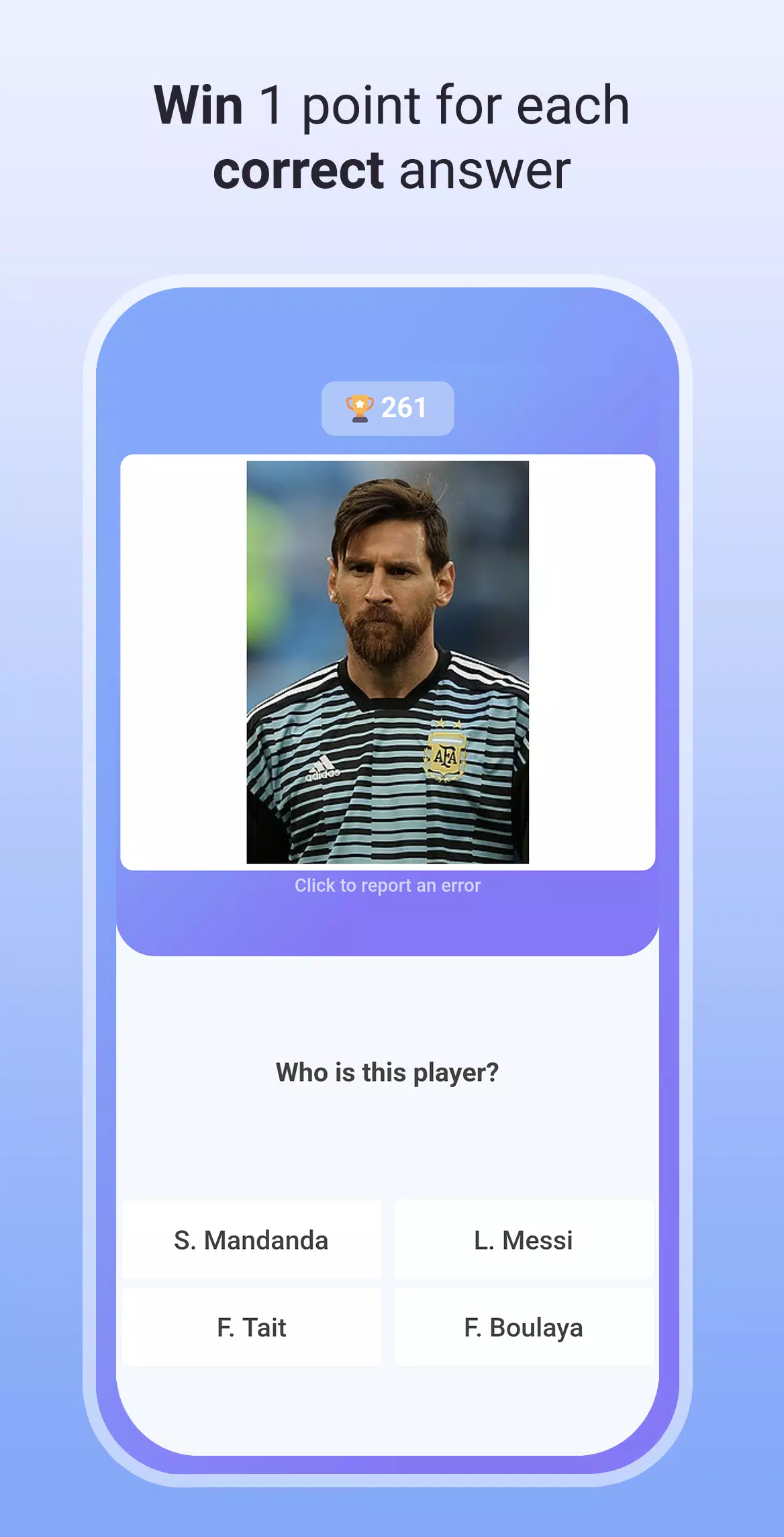 Quiz Soccer - Guess the name स्क्रीनशॉट 1