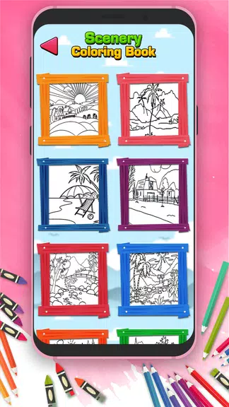 Scenery Coloring Book Schermafbeelding 1