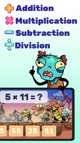 Math games: Zombie Invasion Ekran Görüntüsü 2