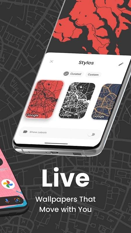 Cartogram - Live Map Wallpaper स्क्रीनशॉट 2