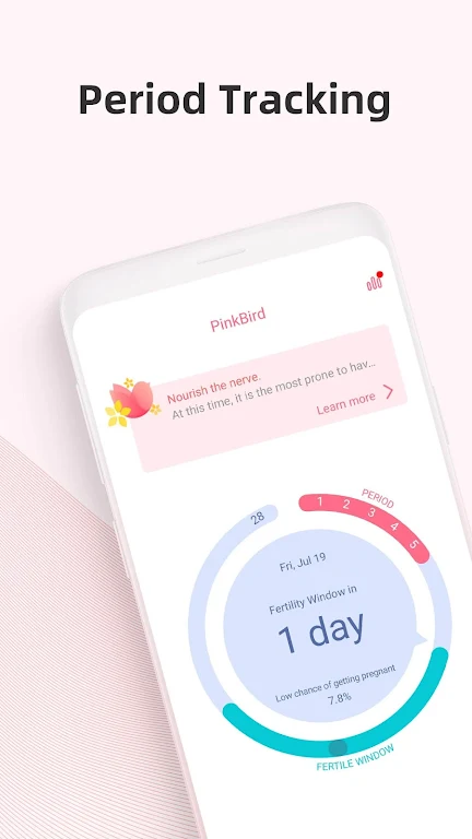 PinkBird Period Tracker Tangkapan skrin 0