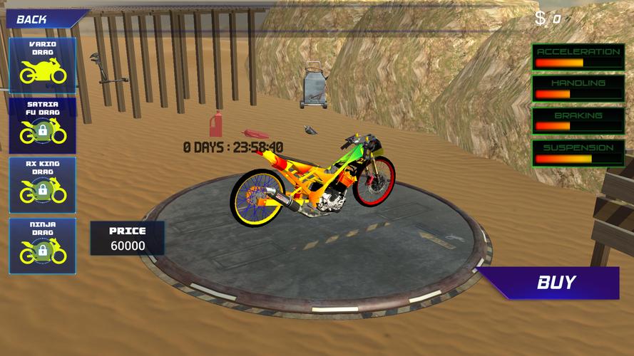 Indonesian Drag Bike Simulator Capture d'écran 0