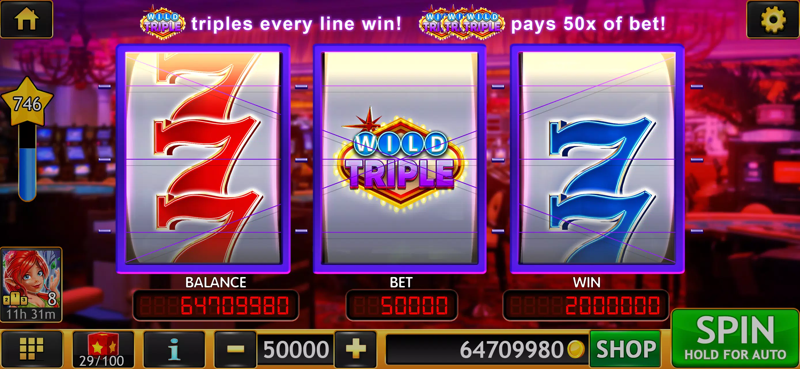 Wild Triple 777 Slots Casino Tangkapan skrin 0