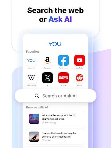 You.com AI Search and Browse ဖန်သားပြင်ဓာတ်ပုံ 1