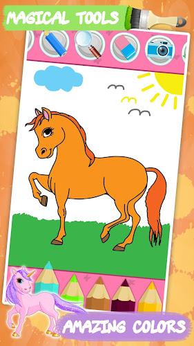 Unicorn Kids Coloring Book Скриншот 2