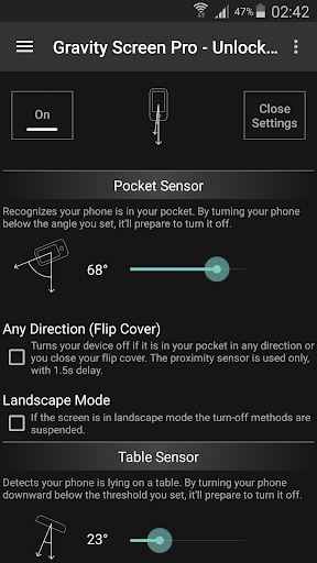 Gravity Screen - On/Off Zrzut ekranu 0