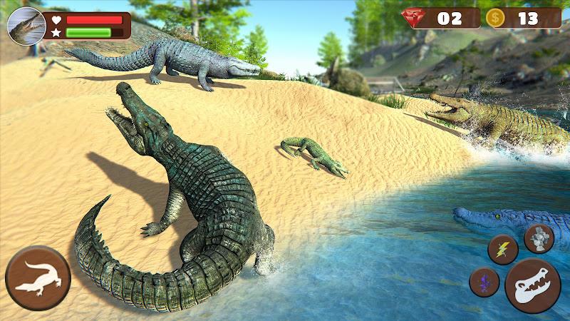 Wild Crocodile Family Sim Game Tangkapan skrin 3