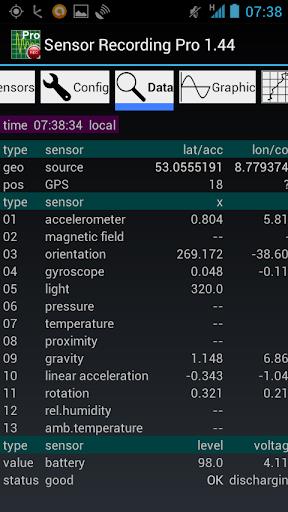 Sensor Recording Lite Schermafbeelding 2