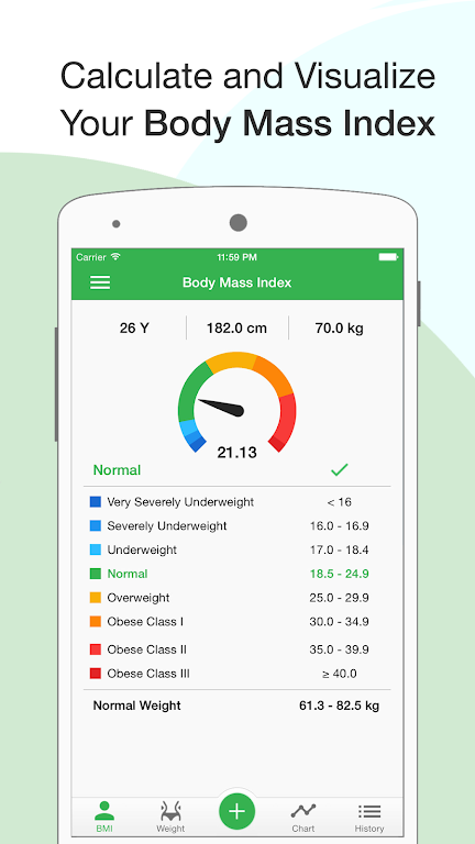 Schermata BMI Calculator: Weight Tracker 0