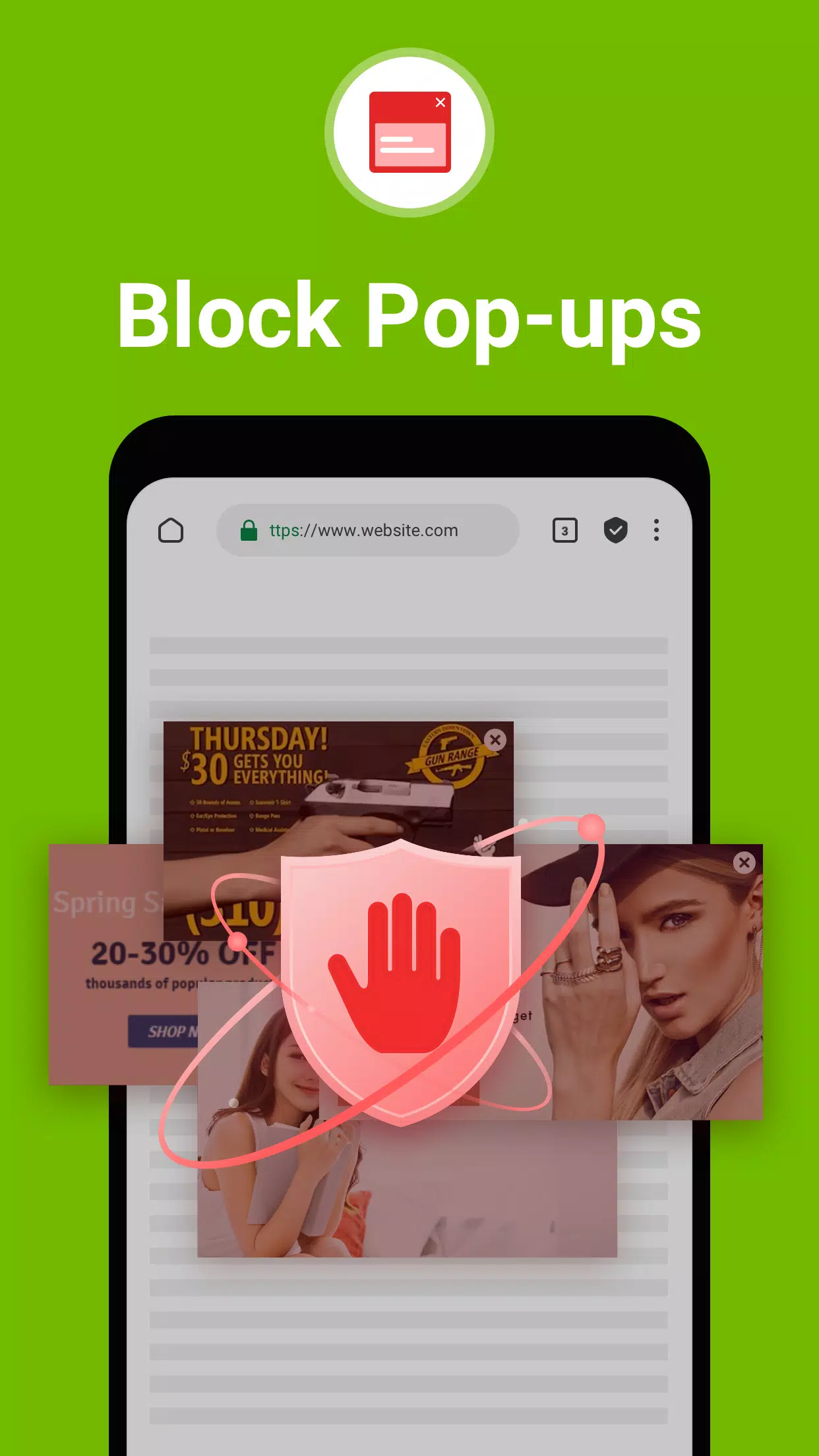 FAB Adblocker Browser:Adblock ဖန်သားပြင်ဓာတ်ပုံ 1