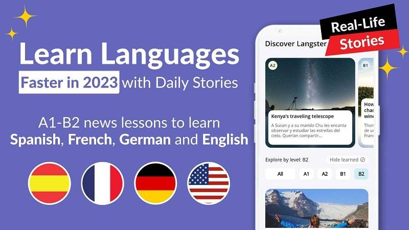 Learn Languages with Langster Ảnh chụp màn hình 0