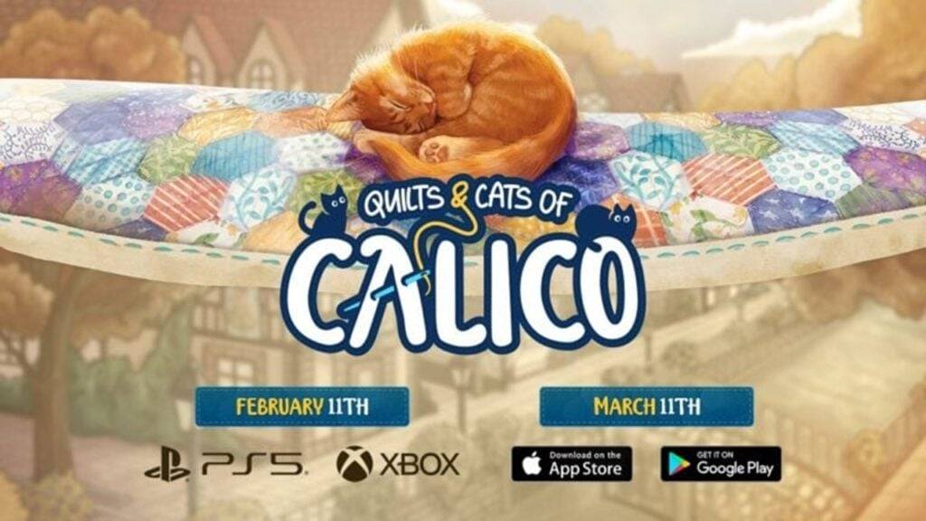 Gezellige katachtige puzzler -quilts en katten van Calico komen binnenkort naar Android!