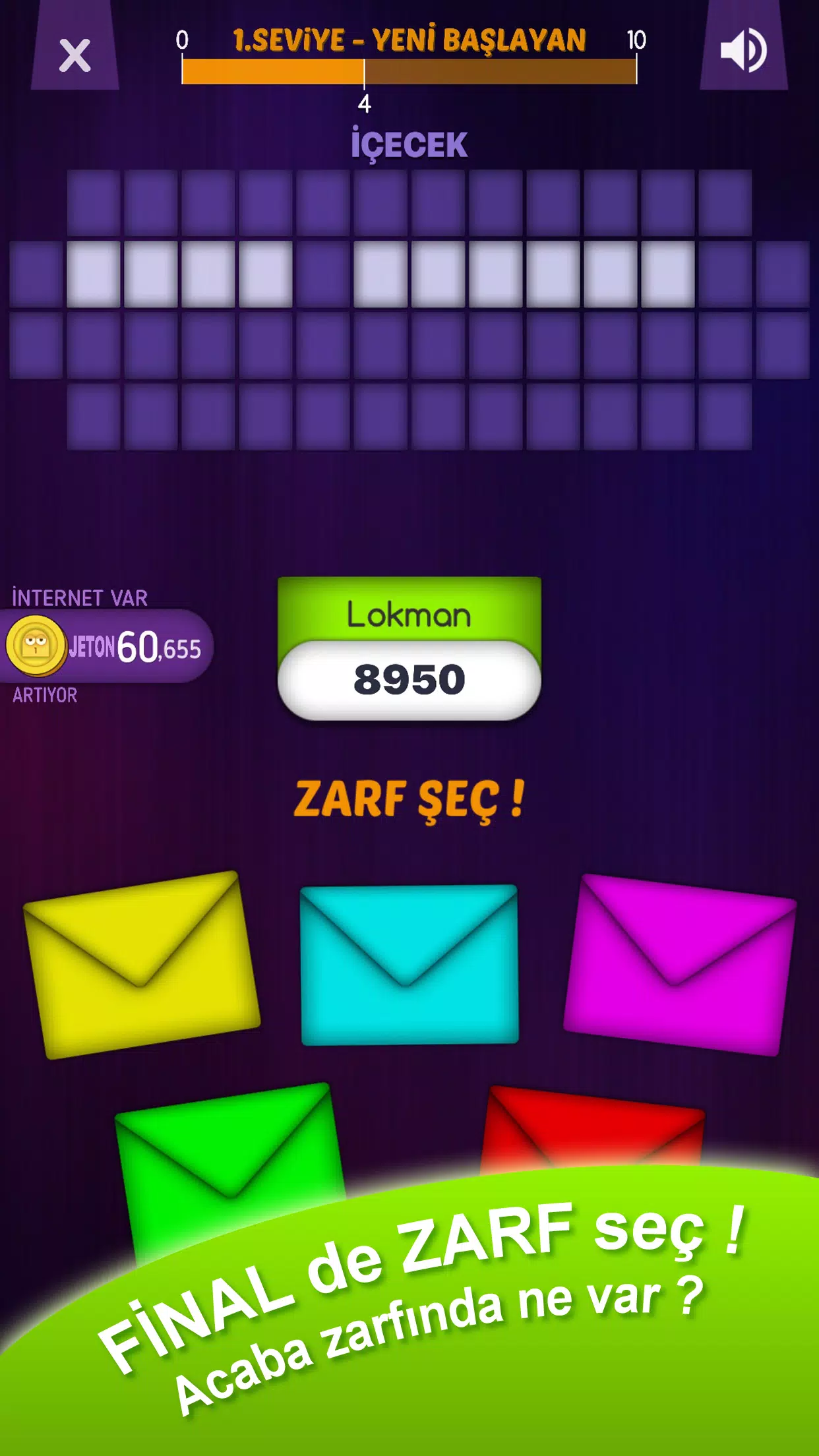 Çarkıfelek Mobil - Zarf Seç Screenshot 2