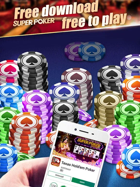 Super Texas Poker--Best Free Texas Hold'em poker スクリーンショット 0