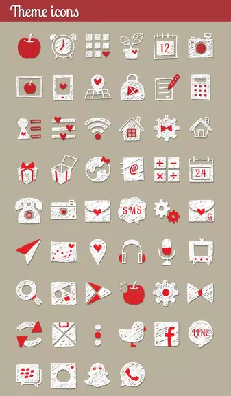 Heart Apple Theme +HOME 스크린샷 2