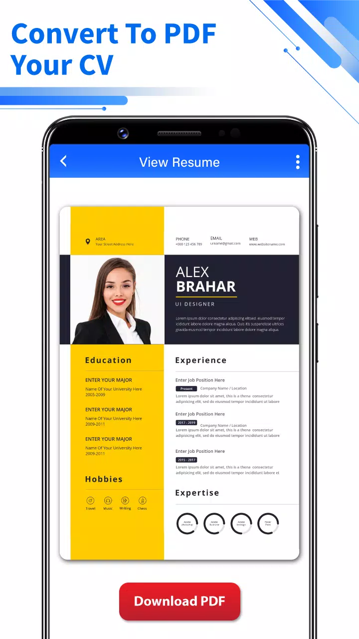 Resume Builder - PDF CV Maker Capture d'écran 1